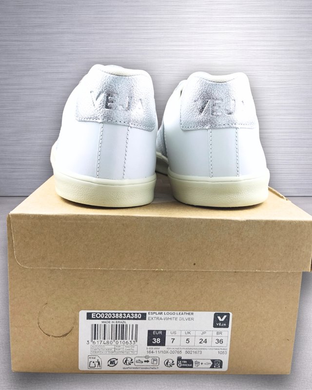 Veja Esplar Logo Leather White Silver T.38 Nuevas