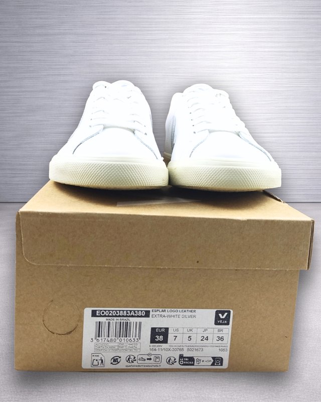 Veja Esplar Logo Leather White Silver T.38 Nuevas