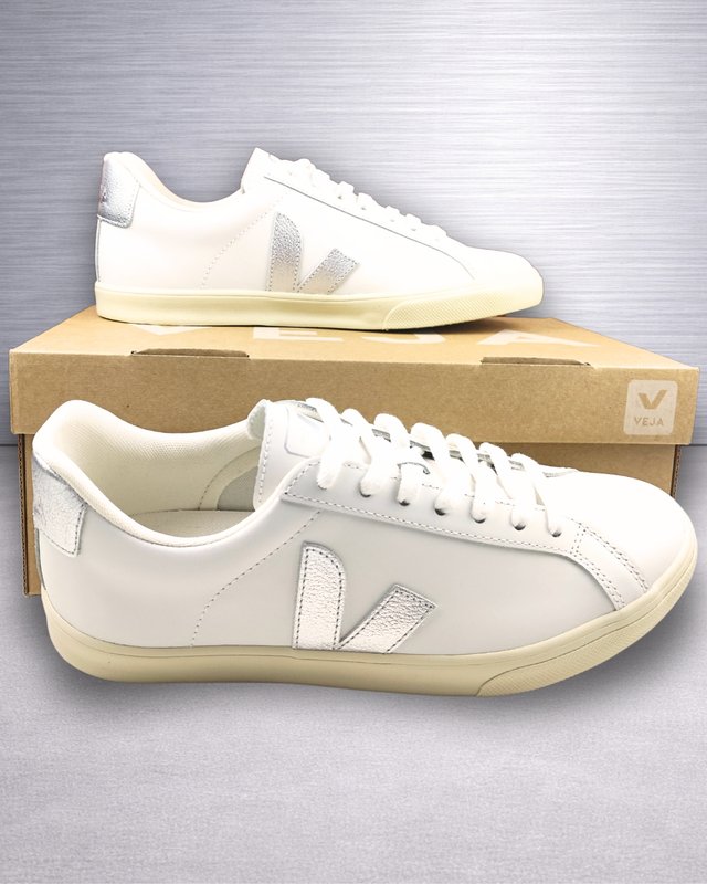 Veja Esplar Logo Leather White Silver T.38 Nuevas