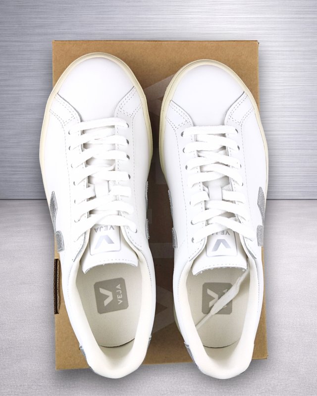 Veja Esplar Logo Leather White Silver T.38 Nuevas