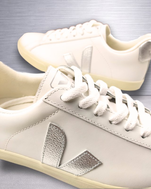 Veja Esplar Logo Leather White Silver T.38 Nuevas