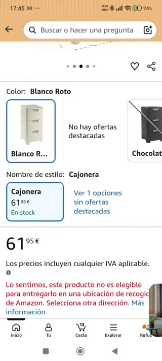 Cajonera Curver Blanca Plástico