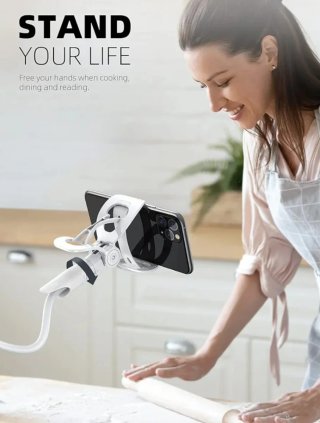 Supporto Telefono Flessibile Bianco