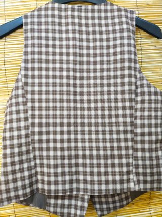 Chaleco cuadros marrón y blanco Talla L