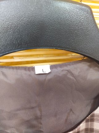 Chaleco cuadros marrón y blanco Talla L