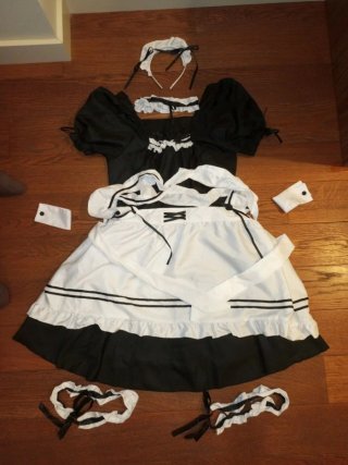 Disfraz Anime Criada Negro/Blanco L/XL