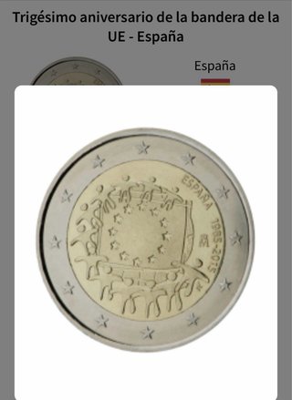 Moneda 2€ España Aniversario Bandera 1985-2015