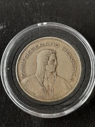 Moneda 5 Francos Suizos , Plata 835,  1932