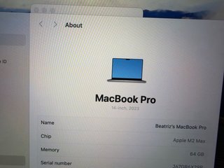 MacBook Pro Apple M2 Max 64GB/1TB