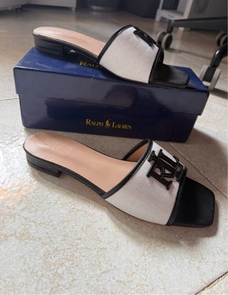 Sandalias Ralph Lauren RL Blancas y Marrones
