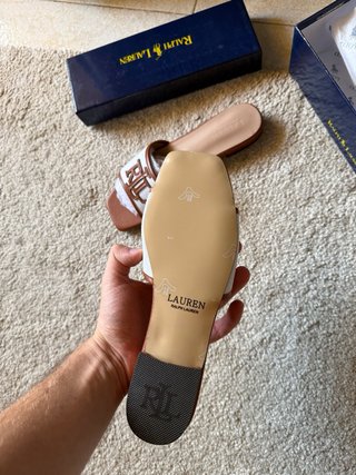 Sandalias Ralph Lauren RL Blancas y Marrones
