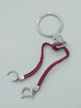 Portachiavi pelle fucsia CD