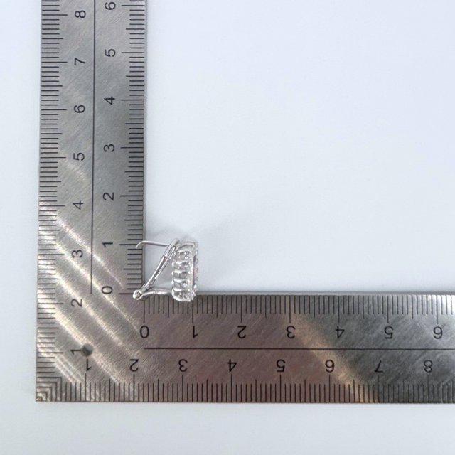 Pendientes Oro Blanco 18k, Circonitas, 3.6gr