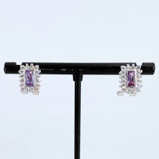 Pendientes Oro Blanco 18k, Circonitas, 3.6gr