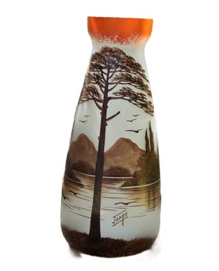 ANTIGUO FLORERO PINTADO JOMA MONTREUIL CIRCA 1930