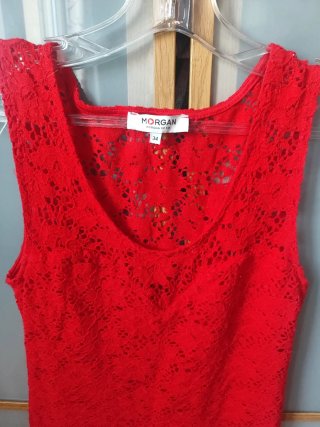 Vestido Morgan Rojo Encaje