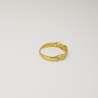 Anillo Oro 18K Trenzado Circonitas