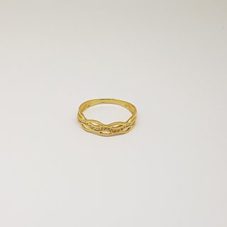Anillo Oro 18K Trenzado Circonitas