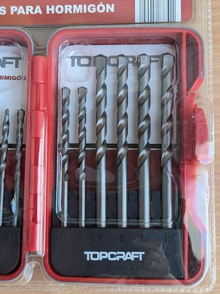 NUEVO, TOPCRAFT Set 15 Brocas Hormigón