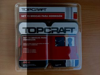 NUEVO, TOPCRAFT Set 15 Brocas Hormigón