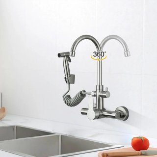 Grifo Cocina con Manguera Ducha Pared