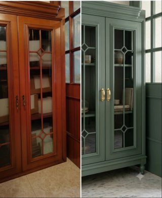 Vitrina de madera y cristal