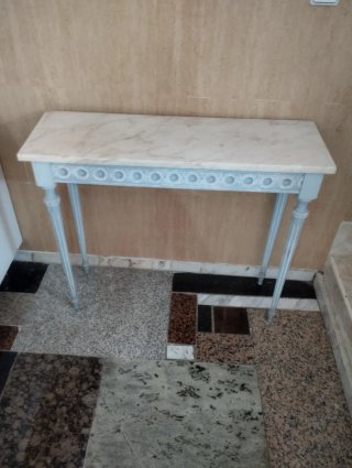 Consola de madera antigua mármol