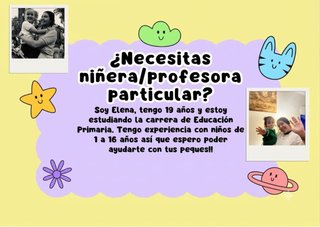 Profesora particular y niñera