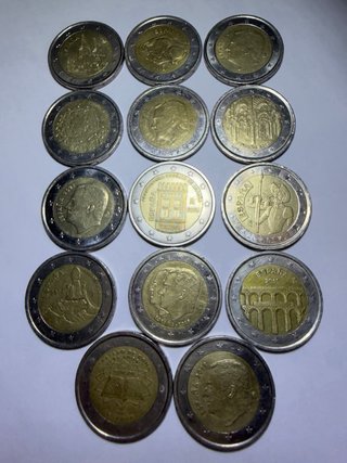Lote 14 monedas 2€ España