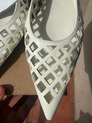 Zapatos Mango Talla 37 Troquelados Blancos