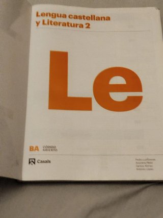 Lengua castellana y literatura 2, Le Bachillerato