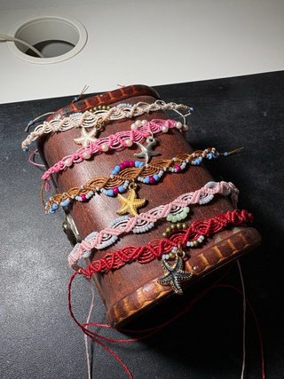 Collana Micromacramè Rosa con Perle e Stella Marin