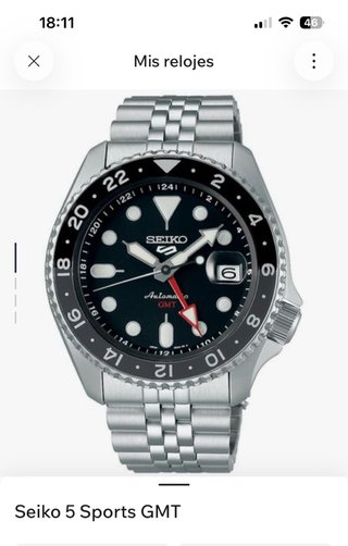 Reloj Seiko 5 Sports GMT Plata
