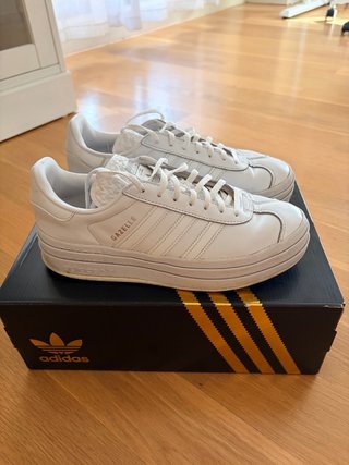 Adidas Gazelle Plataforma Blancas con Caja