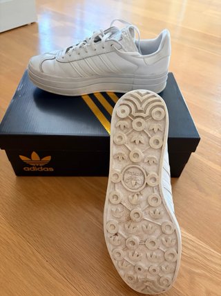 Adidas Gazelle Plataforma Blancas con Caja