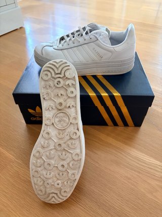 Adidas Gazelle Plataforma Blancas con Caja