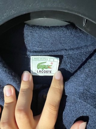 Jersey Lacoste Azul Manga Larga Vintage