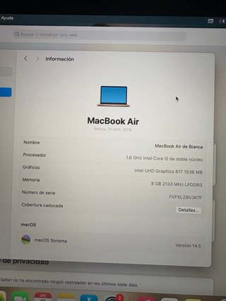 MacBook Air 13” 2018 Oro i5 | 8GB RAM | SSD