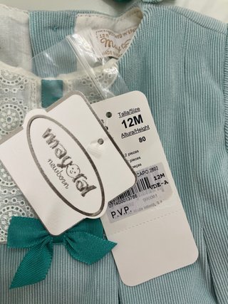 Conjunto vestido y capota bebé azul Mayoral