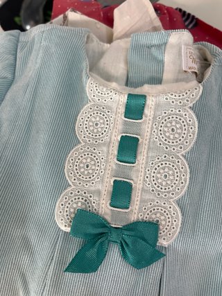 Conjunto vestido y capota bebé azul Mayoral