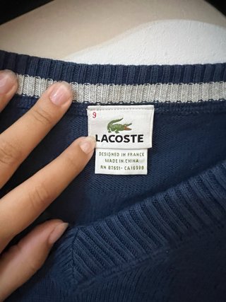 Jersey Lacoste Azul V-Neck Vintage