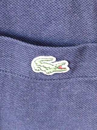 Polo Lacoste Vintage Azul Marino con Bolsillo XL