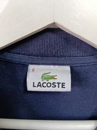 Polo Lacoste Vintage Azul Marino con Bolsillo XL