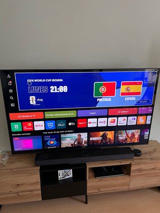 TV LG65” QNED + Home Cinema S80QR + mueble moderno