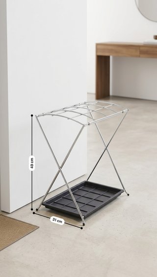 Portaombrelli design minimal metallo cromato