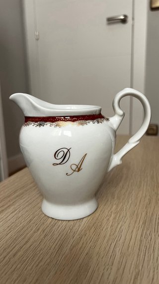 Juego de té/café porcelana grabado