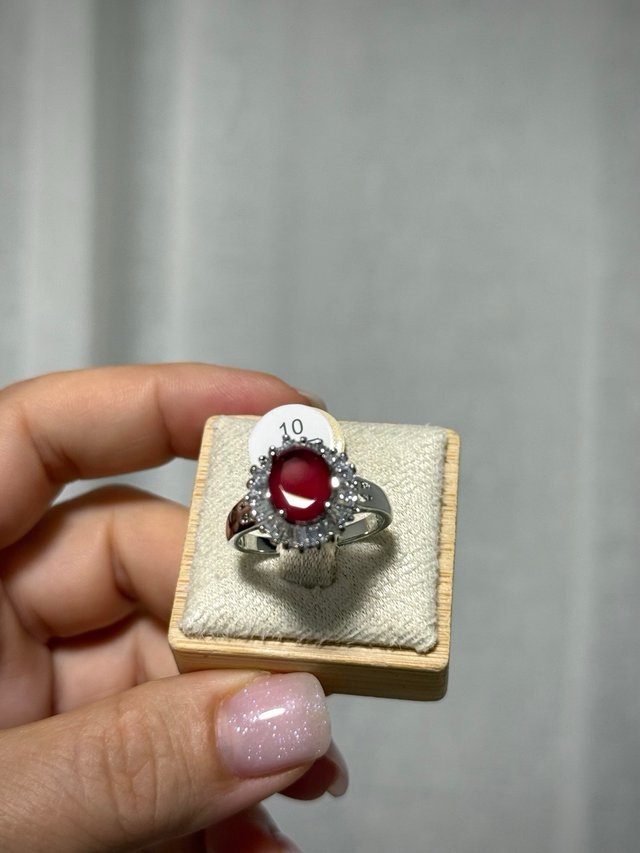Anillo Cristal Burdeos Talla 10