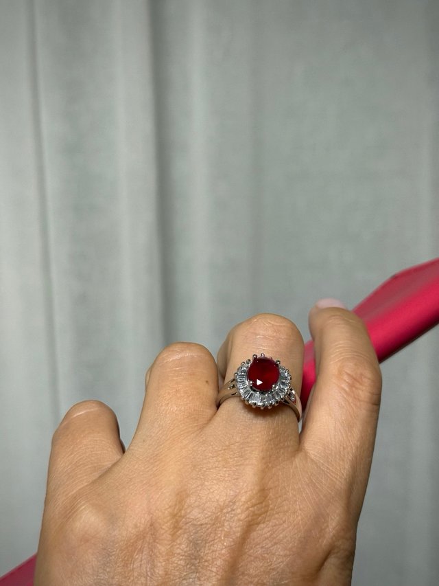 Anillo Cristal Burdeos Talla 10