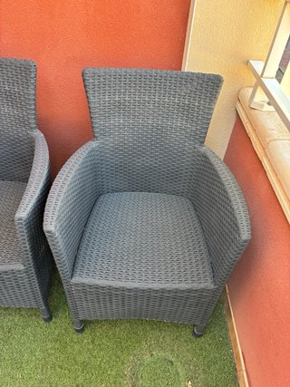 2 Poltrone da esterno in rattan grigio