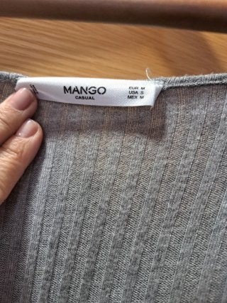 Chaqueta cruzada gris de punto